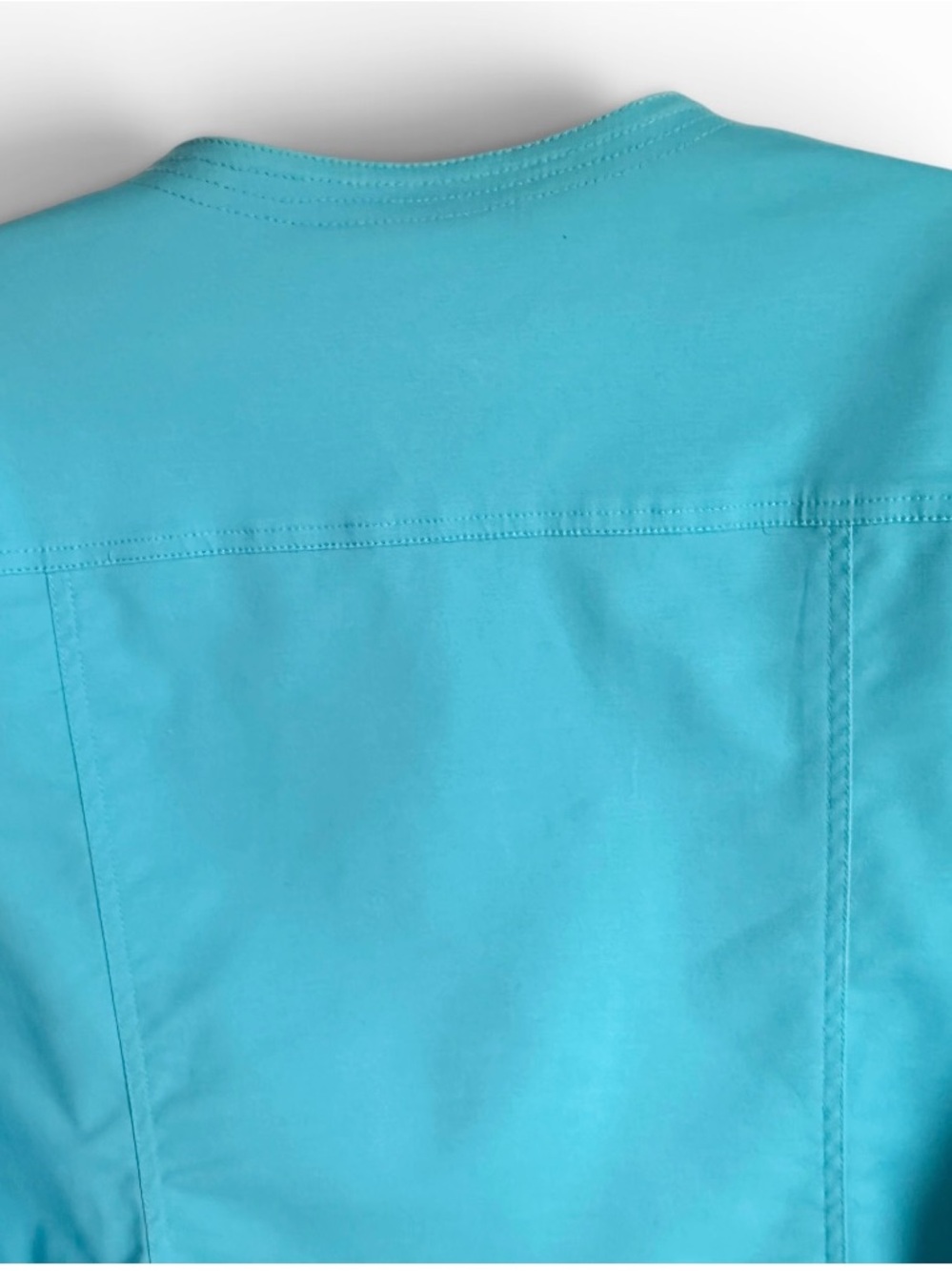 Ruby Rd. 18W Turquoise Button-Front Jean Jacket - Picture 9 of 13